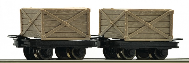 Narrow gauge Two-unit crate truck set<br /><a href='images/pictures/Roco/39740.jpg' target='_blank'>Full size image</a>